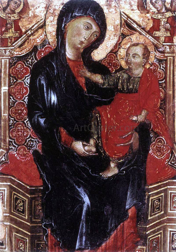  Deodato Di Orlandi Virgin and Child Enthroned between Two Archangels (detail) - Art Print