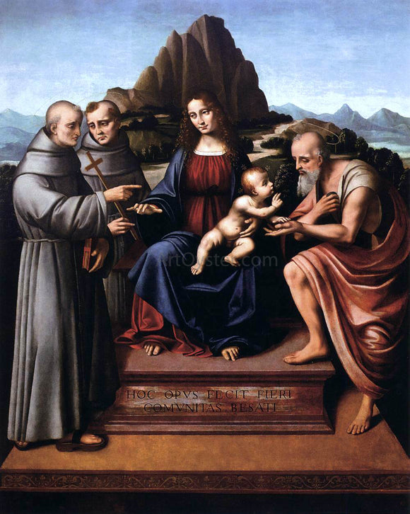 Marco D'Oggiono Virgin and Child Enthroned with Saints - Art Print