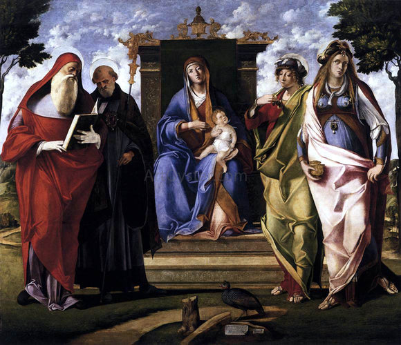  Benedetto Diana Virgin and Child Enthroned with Saints - Art Print