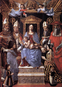  Unknown (4) Masters Virgin and Child Enthroned with the Doctors of the Church - Art Print
