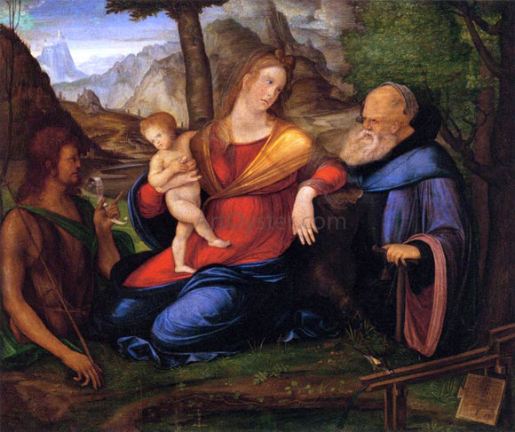  Jacopo De Barbari Virgin and Child Flanked by St John the Baptist and St Anthony Abbot - Art Print