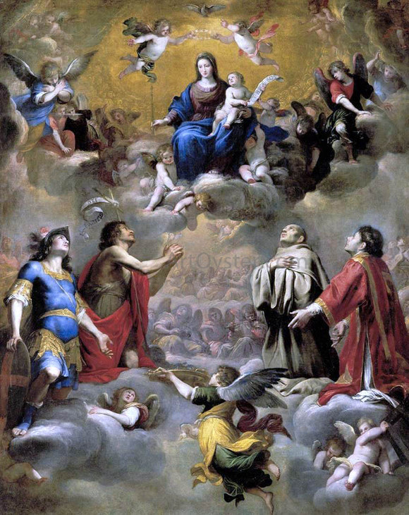  Giovanni Battista Carlone Virgin and Child in Glory with Saints - Art Print