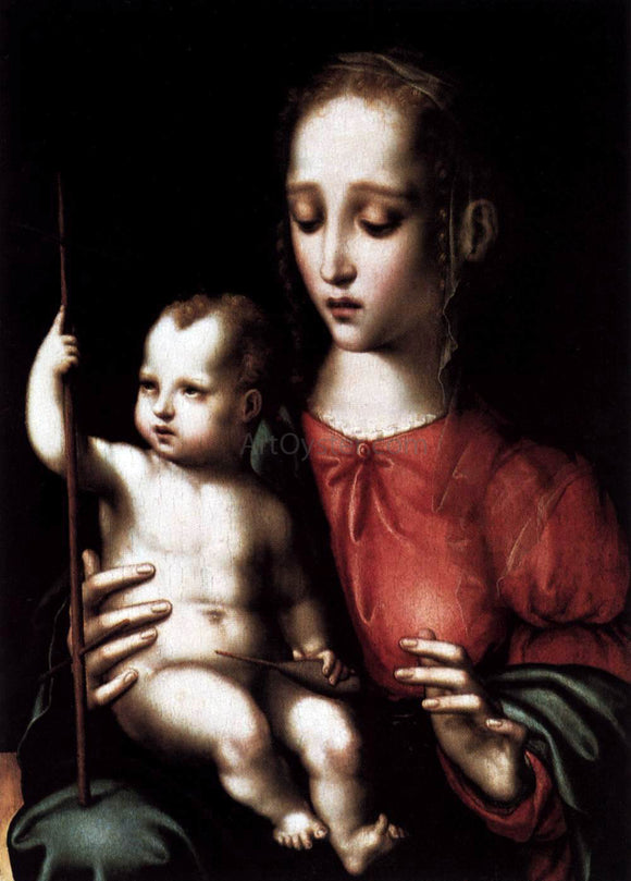  Luis De Morales Virgin and Child with a Spindle - Art Print