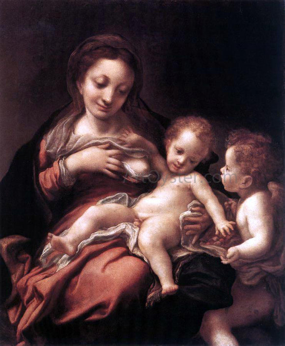  Correggio Virgin and Child with an Angel (also known as Madonna del Latte) - Art Print