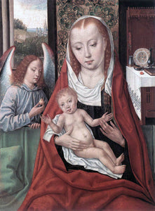  Master of the Legend of St.  Ursula Virgin and Child with an Angel - Art Print