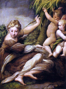  Parmigianino Virgin and Child with an Angel - Art Print