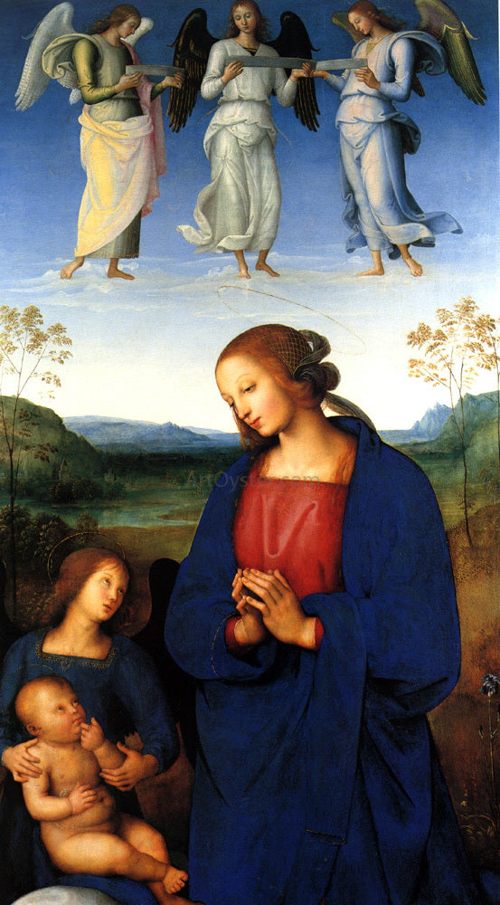  Pietro Perugino Virgin and Child with Angels - Art Print