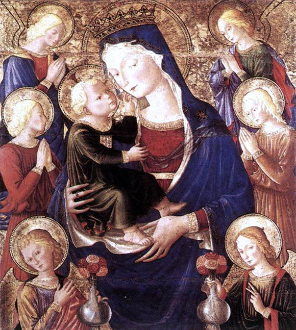  Bartolomeo Caporali Virgin and Child with Angels - Art Print