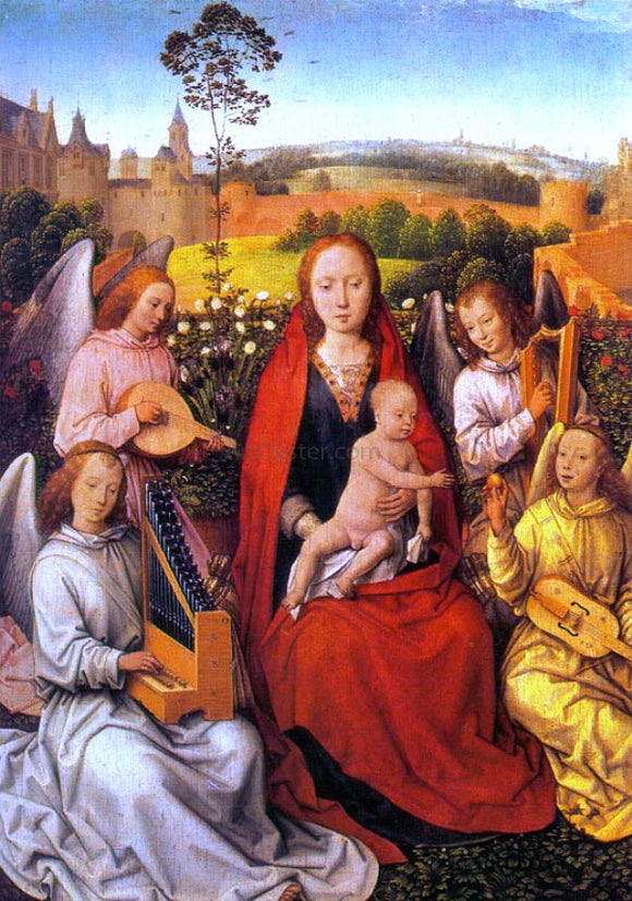  Hans Memling Virgin and Child with Musician Angels - Art Print