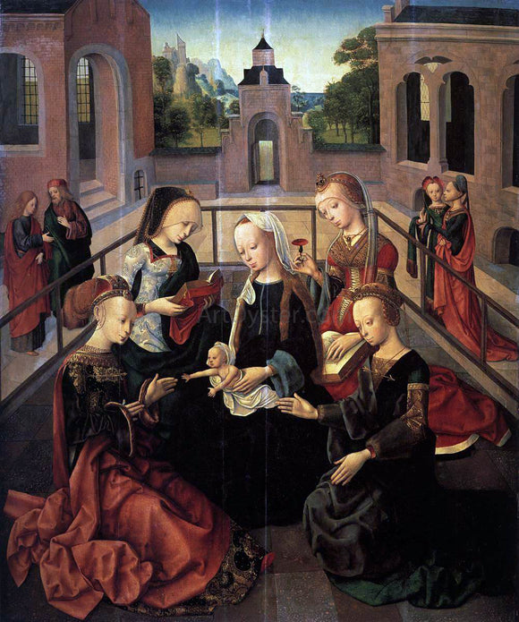  Master Inter Virgines Virgin and Child with Sts Catherine, Cecilia, Barbara, and Ursula - Art Print