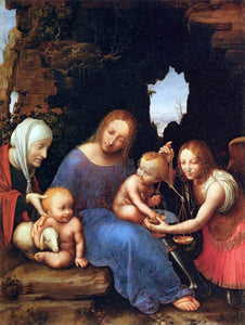  Unknown (4) Masters Virgin and Child with Sts Elizabeth, John and Michael - Art Print