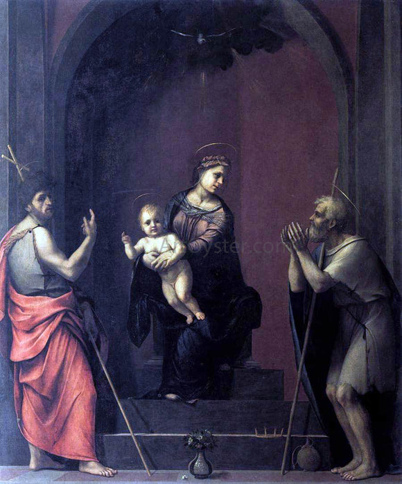  Franciabigio Virgin and Child with Sts John the Baptist and Job - Art Print