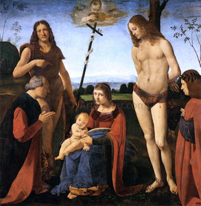  Giovanni Antonio Boltraffio Virgin and Child with Sts John the Baptist and Sebastian (Pala Casio) - Art Print