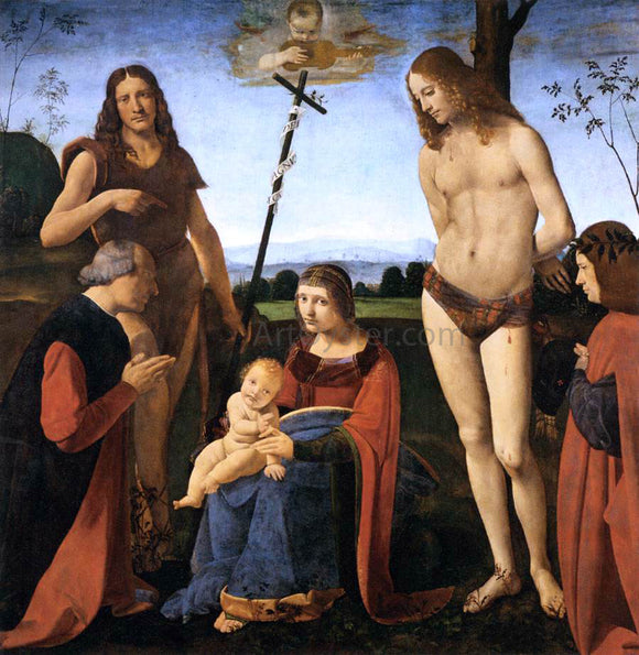  Giovanni Antonio Boltraffio Virgin and Child with Sts John the Baptist and Sebastian (Pala Casio) - Art Print