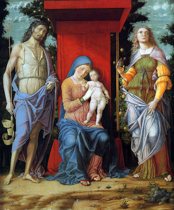  Andrea Mantegna Virgin and Child with the Magdalen and St John the Baptist - Art Print