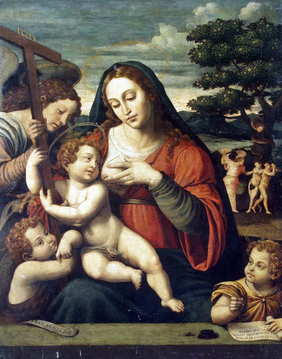  Juan de es De Juanes Virgin and the Child with Sts John the Baptist and John the Evangelist - Art Print