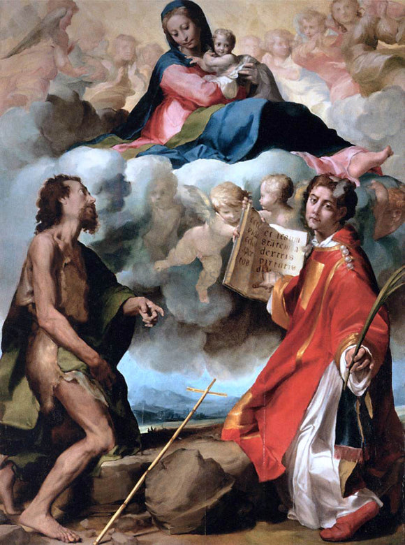  Michelangelo Anselmi Virgin in Glory Flanked by Sts John the Baptist and Stephen - Art Print