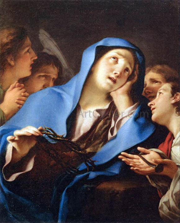  Christopher Unterberger Virgin of Sorrow Surrounded by Angels - Art Print