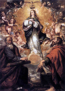  Juan De Valdes Leal Virgin of the Immaculate Conception with Sts Andrew and John the Baptist - Art Print