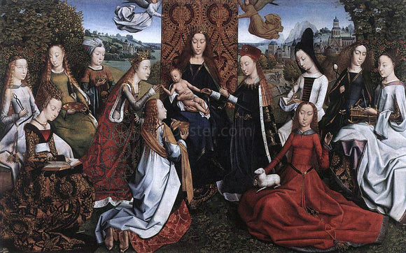  Master lucy Legend Virgin Surrounded by Female Saints - Art Print