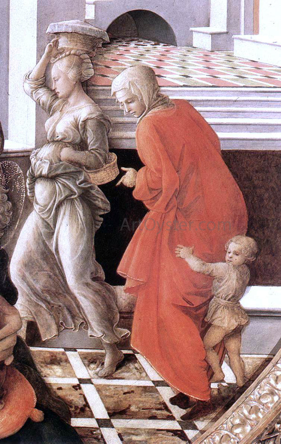  Fra Filippo Lippi Virgin with the Child and Scenes from the Life of St Anne (detail) - Art Print
