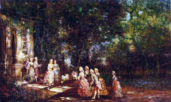  Adolphe-Joseph-Thomas Monticelli Visit to a Princess - Art Print