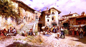  Mariano Barbasan Vista Rural De Los Alrededores De Un Pueblo De Roma - Art Print