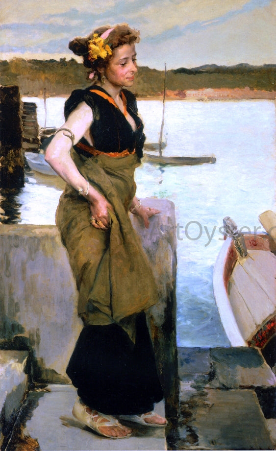  Joaquin Sorolla Y Bastida Waiting - Art Print