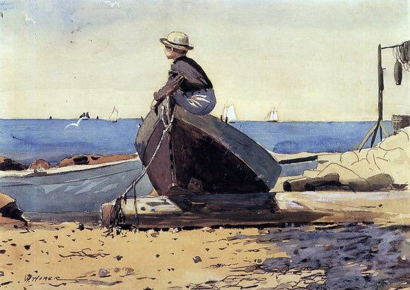  Winslow Homer Waiting for Dad (also known as Longing) - Art Print