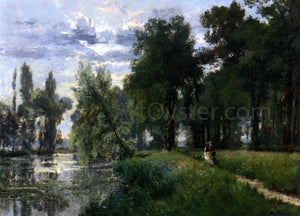  Alexandre-Rene Vernon Walking by the River - Art Print