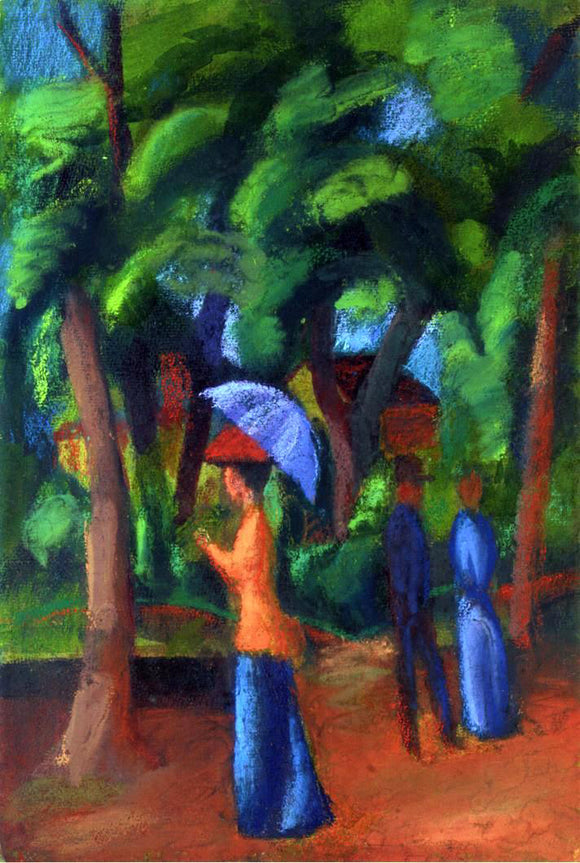  August Macke Walking in the Park - Art Print