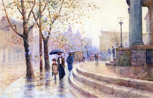  Paul Sawyier Walking in the Rain - Art Print