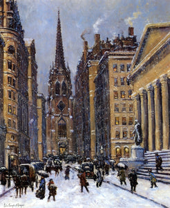  Colin Campbell Cooper Wall Street Facing Trinity Church - Art Print