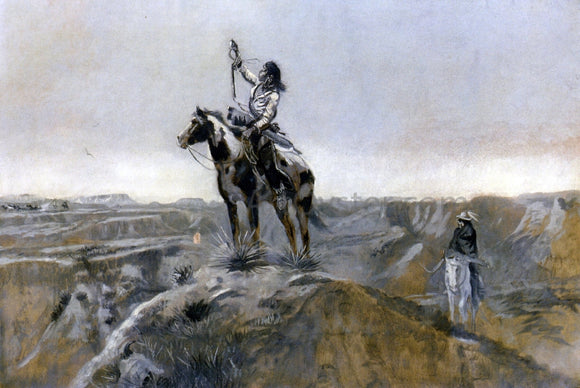  Charles Marion Russell WAR (also known as Indian Telegraphing) - Art Print
