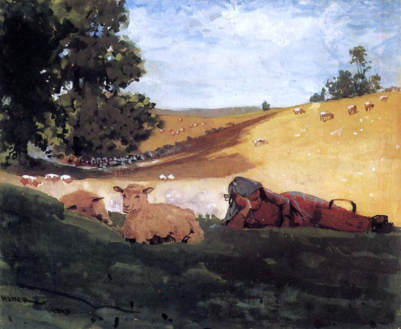  Winslow Homer Warm Afternoon (also known as Shepherdess) - Art Print