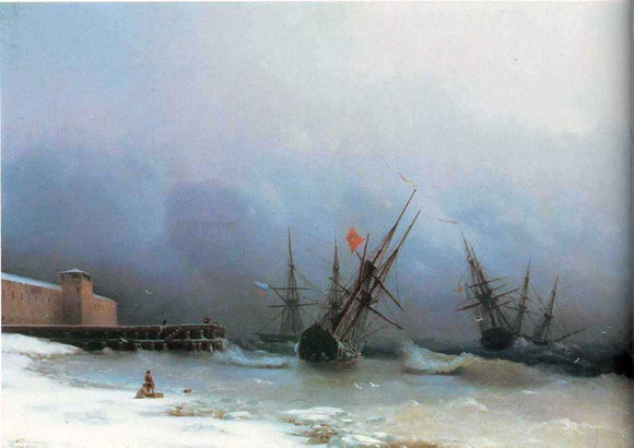  Ivan Constantinovich Aivazovsky Warning of Storm - Art Print