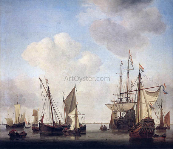  The Younger Willem Van de  Velde Warships at Amsterdam - Art Print