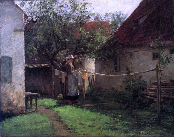  John Ottis Adams Wash Day, Bavaria - Art Print