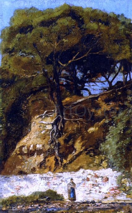 Paul-Camille Guigou Washerwoman at the Foot of a Large Pine Tree - Art Print
