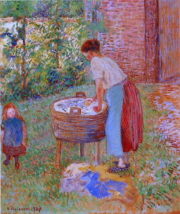  Camille Pissarro Washerwoman, Eragny - Art Print