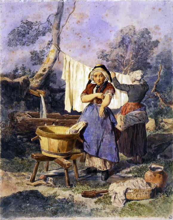   Jules Joseph Augustin Laurens Washerwomen - Art Print