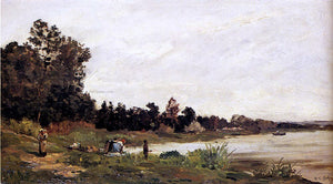  Hippolyte Camille Delpy Washerwomen In A River Landscape - Art Print
