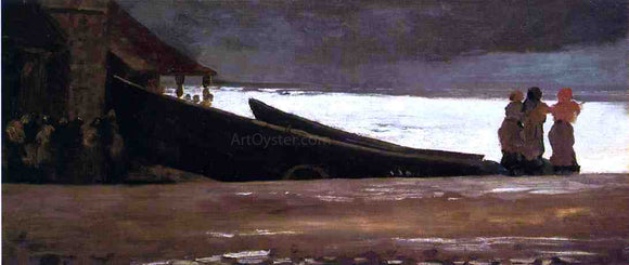  Winslow Homer Watching a Storm on the English Coast - Art Print