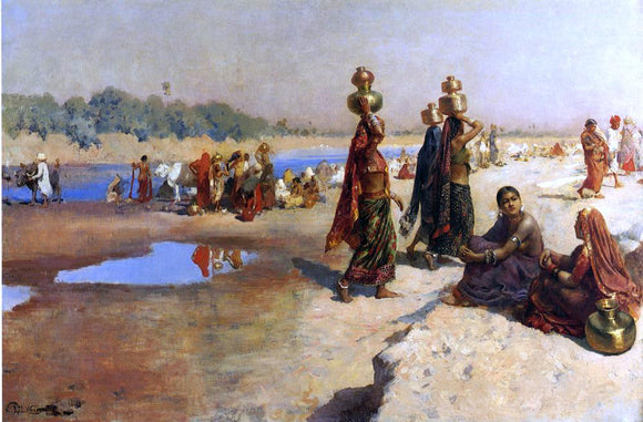  Edwin Lord Weeks Water Carries of the Ganges - Art Print
