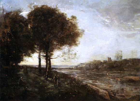 Jean-Baptiste-Camille Corot Waterfall on the Romagnes - Art Print