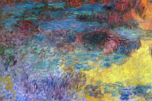  Claude Oscar Monet Water-Lily Pond, Evening (left panel) - Art Print