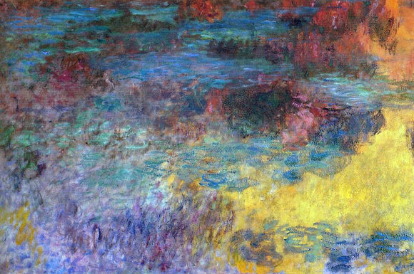  Claude Oscar Monet Water-Lily Pond, Evening (left panel) - Art Print