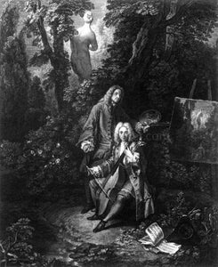  Nicolas-Henry Tardieu Watteau and his Friend Monsieur de Jullienne - Art Print