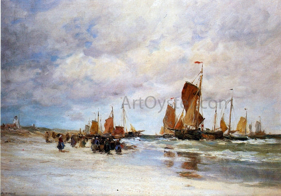  Charles Paul Gruppe Welcoming the Fishing Vessels Home - Art Print