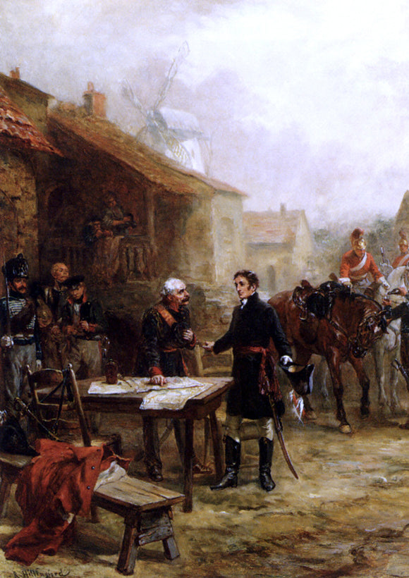  Robert Alexander Hillingford Wellington And Blucher Meeting Before The Battle Of Waterloo - Art Print